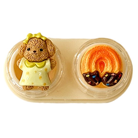 Convenient Drawer Styles Contact Lenses Case With Cartoon Design and Applicator Tool Tweezers For Travel And Daily Use