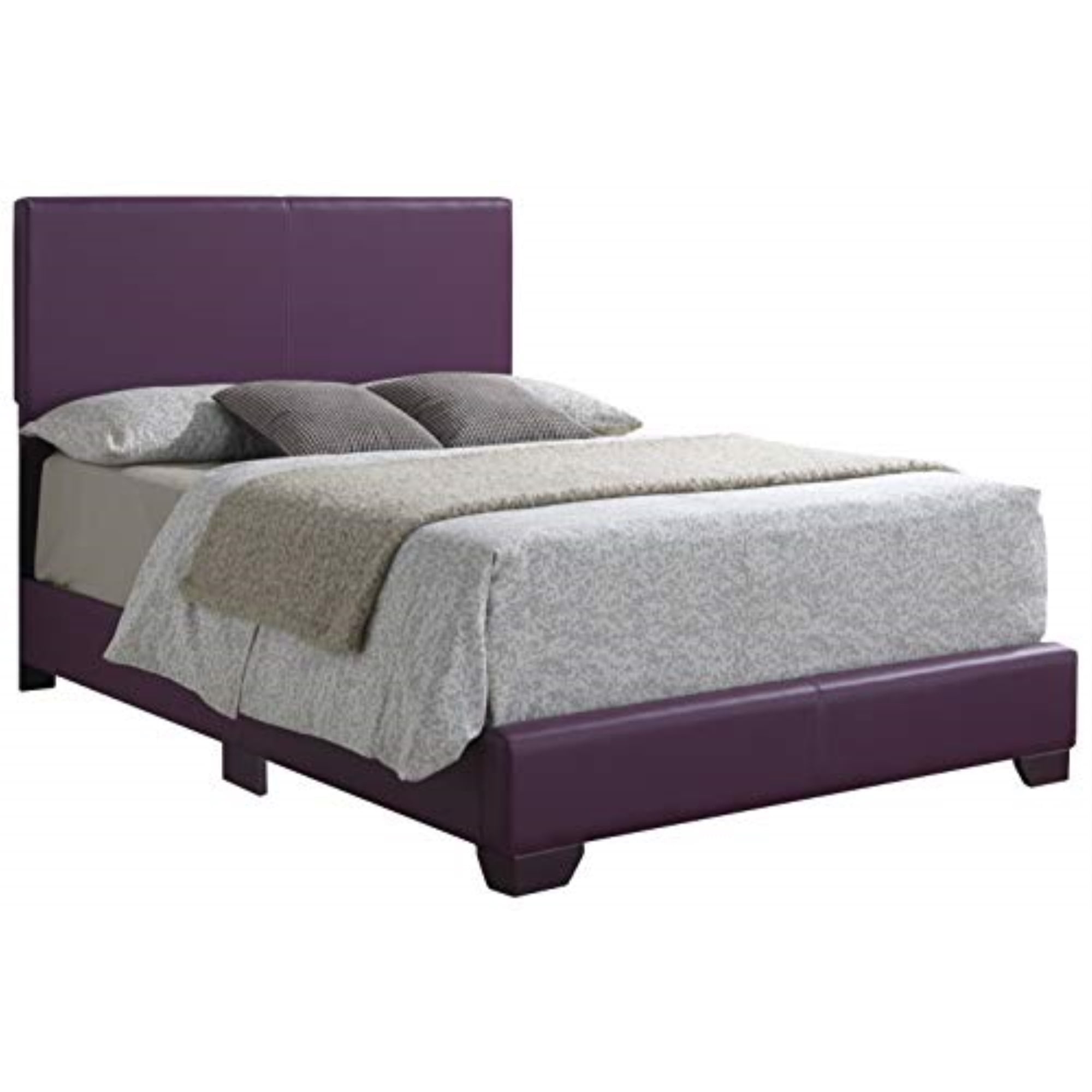 Aaron Purple Faux Leather Full Upholstered Bed