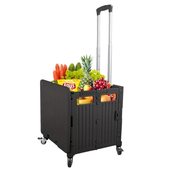 Convenient, Extra-Large 130LB Capacity Folding Shopping Cart with 360° Swivel Wheels - Durable Acrylic Fiber - For Grocery & Errands - Ideal for Seniors & Mobility Issues