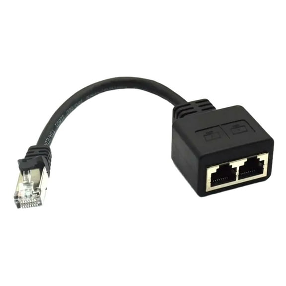 Convenient Female to Twin Male Splitter Cable RJ45 Adapter Cord Networks Internet Splitter Extension Line