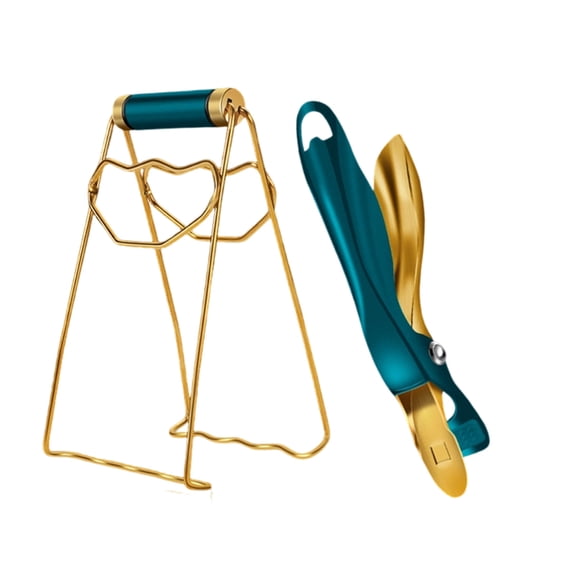 Convenient Foldable Pots Lifters and Tongs Set Easy to Store Saving Valuable Kitchens Space Arced Shape Holders