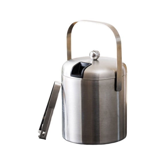 Convenient Ice Bucket Insulated Ice Container Practical Steel Ice Bucket and Tongs Practical Ice Caddies with Handle
