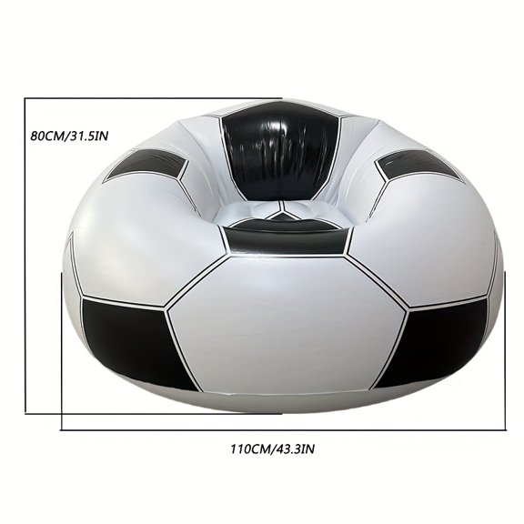 Convenient Inflatable Soccer Lounge Chair - PVC Stadium Seat for Game Days, Tailgating Events & Home Decoration | Fast-Inflation Feature, Sturdy Furniture for Football Enthusiasts