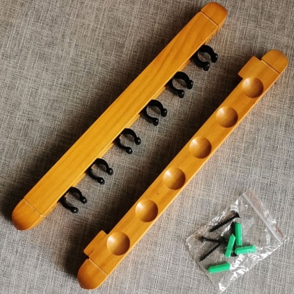 Convenient Installation Billiard Pool Cue Rack Wall Mount 6 Slot Holder Black Fangkenuo