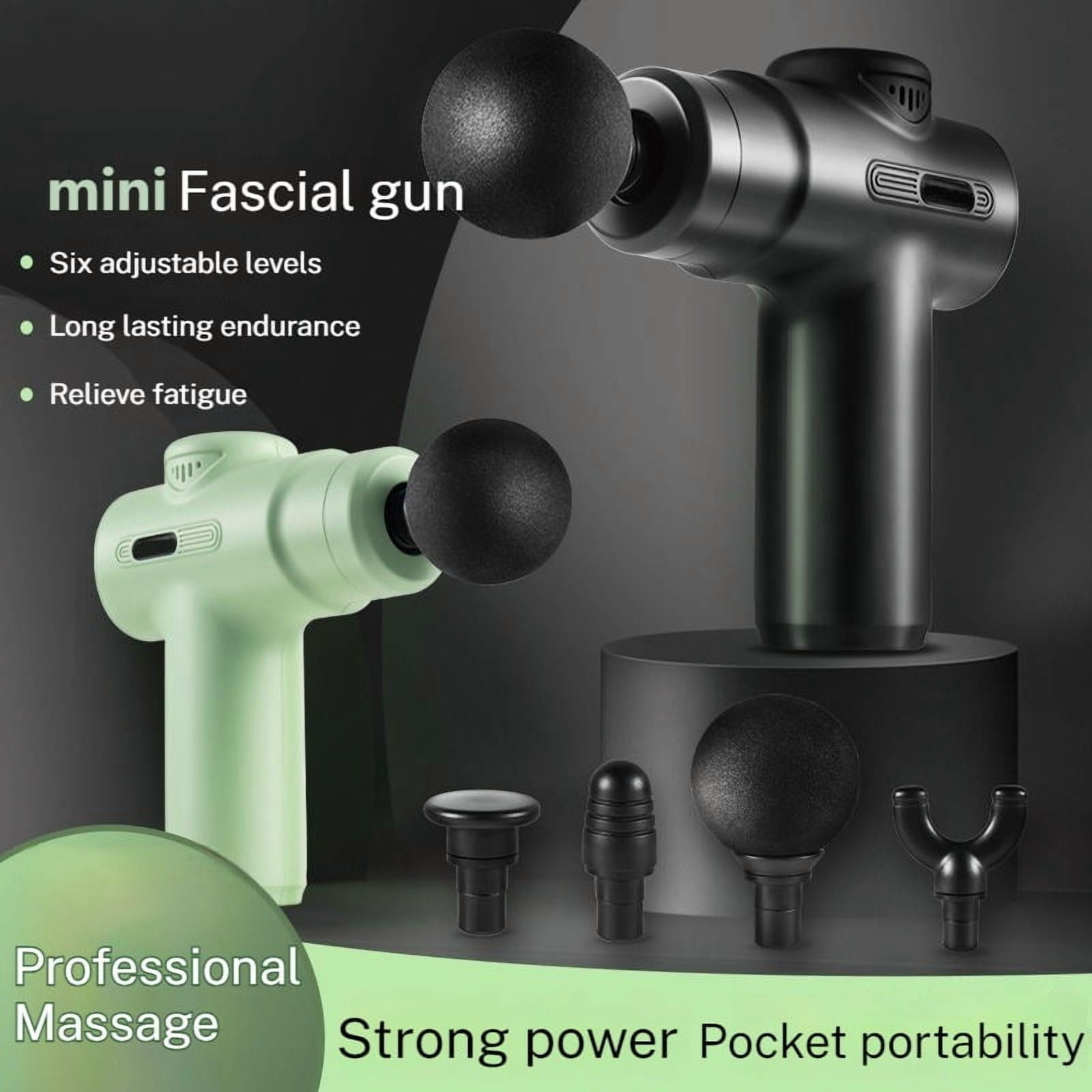 Convenient Mini Home Massage Gun Mini Multi functional Professional Sports Muscle Relaxation Impact Four Head Fascia Gun Charging Multi gear Fascia Gun Massager