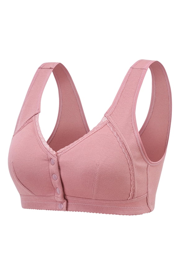 Convenient Nursing Bra Front Snap Button Closure Comfort Daisy Charm Bras No Underwire Soft Post-Surgery Brassiere