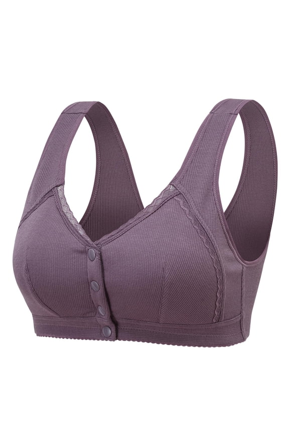 Convenient Nursing Bra Front Snap Button Closure Comfort Daisy Charm Bras No Underwire Soft Post-Surgery Brassiere