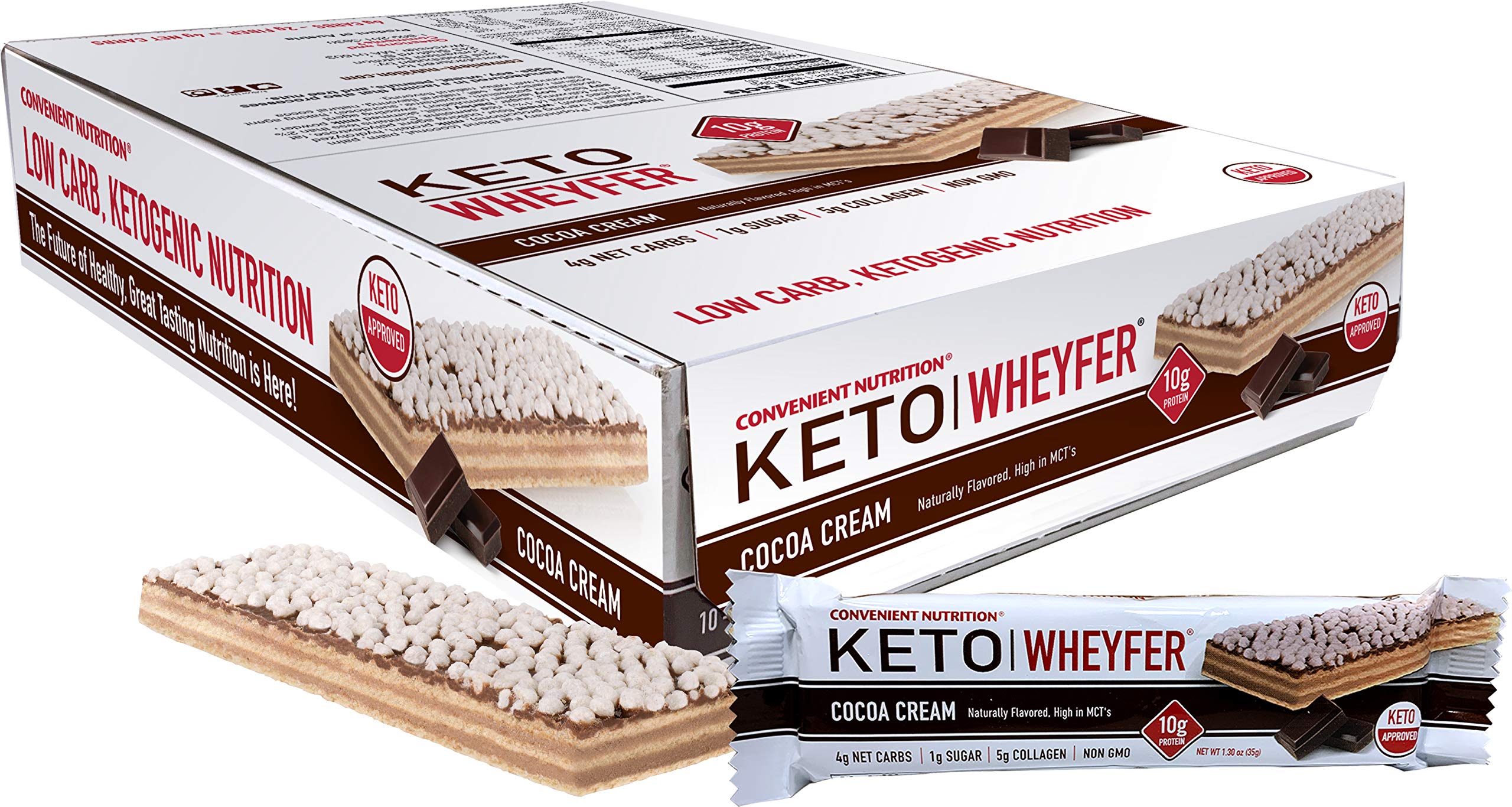 Convenient Nutrition Keto WheyFer Protein Snack Bars Low Carb, Low