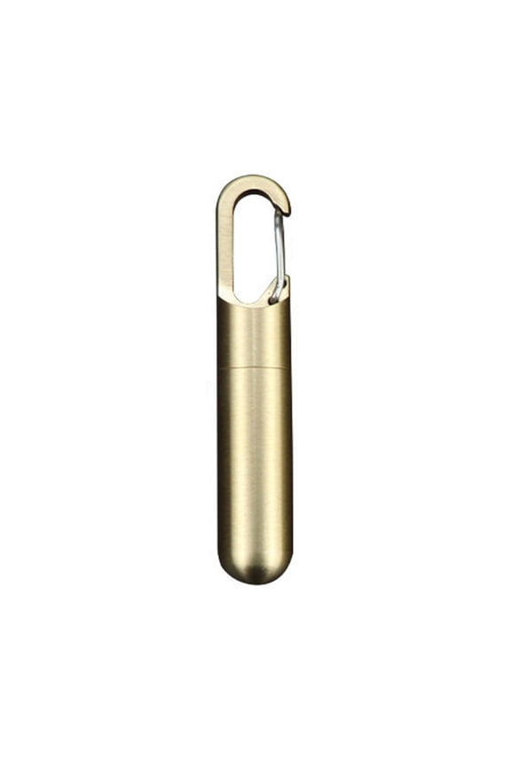 Convenient Pills Bottle Keychain Miniature Pills Bottle Keychain Organizers Waterproof Brass Container for Medication
