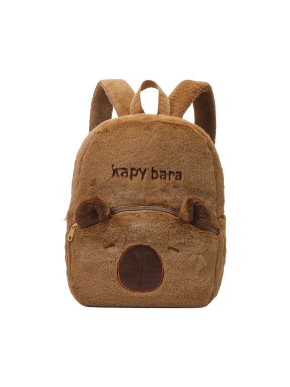 Convenient Plush Capybara Backpack Spacious School Bag For Students Seeking Unique Styles Great For Various Occasion