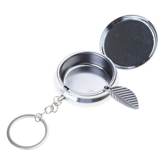 Convenient Pocket Ashtray Keychain Fireproof Ashes Tray Pendant Keyring Alloy Smokings Box Key Holder Ornament