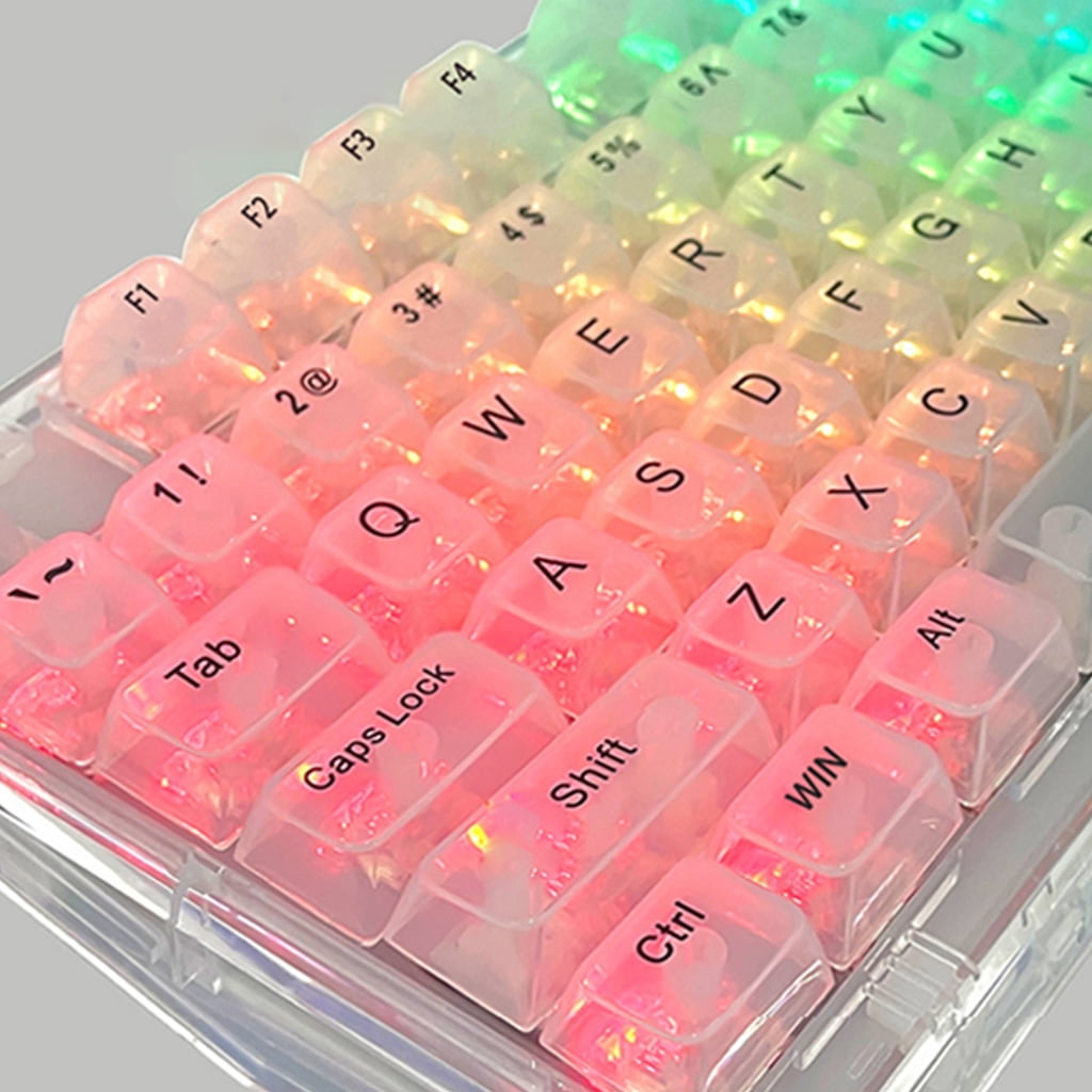 Convenient Replacement Keycaps 115 Keys Clear Keycaps for Mechanical Keyboards