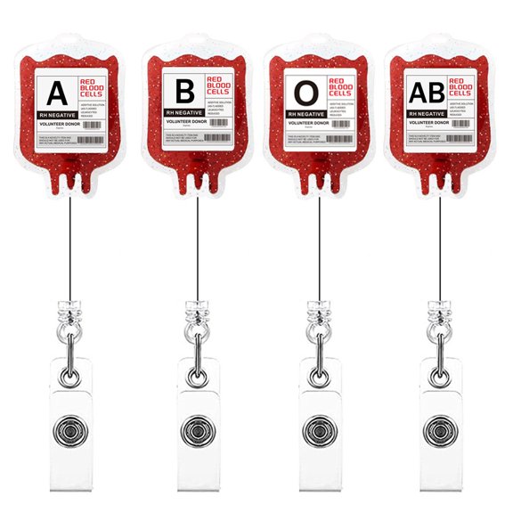 Convenient Retractable Badge Holder Blood Type Badge Reel Halloween Themed Badge Holder Suitable for Nurses and Doctors