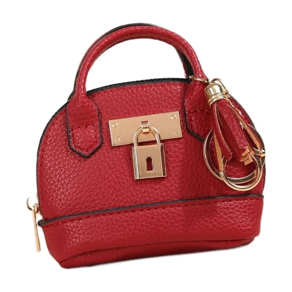 Convenient Small Coin Purse Keychain PU Bag for Commuting Needs