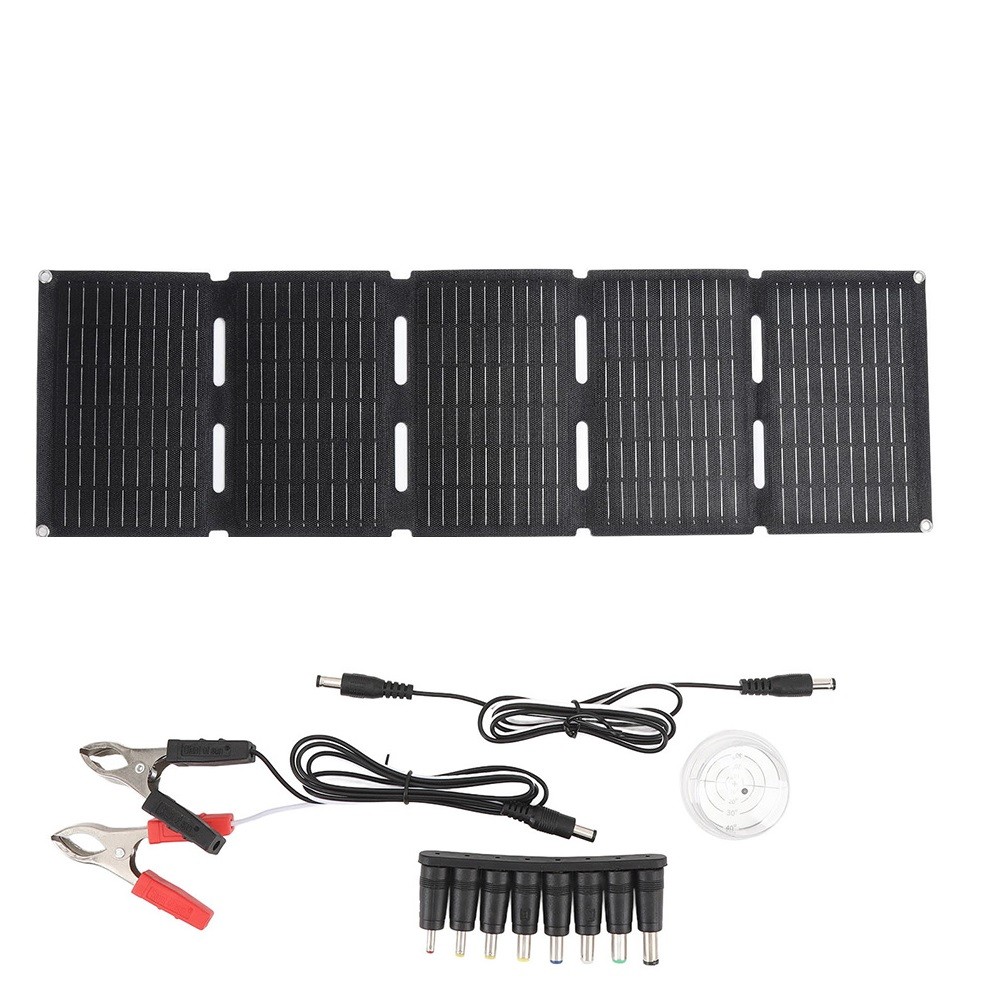 Convenient Transportation 50W Solar Panel Outdoor Solar Charger Monocrystalline Silicon Over-discharge Protection