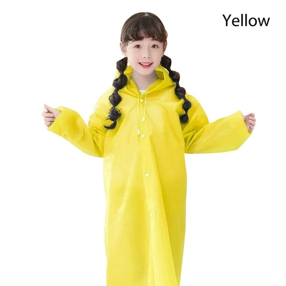 Convenient Unisex Thickening Full Body EVA Durable Rain Gear Reusable Poncho One-Piece Raincoat Rain Coat Kids Raincoat YELLOW