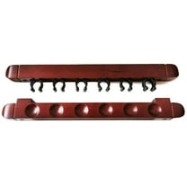 Convenient Wall Mount Wooden Billiard Pool Cue Rack Holder 6 Slot Design