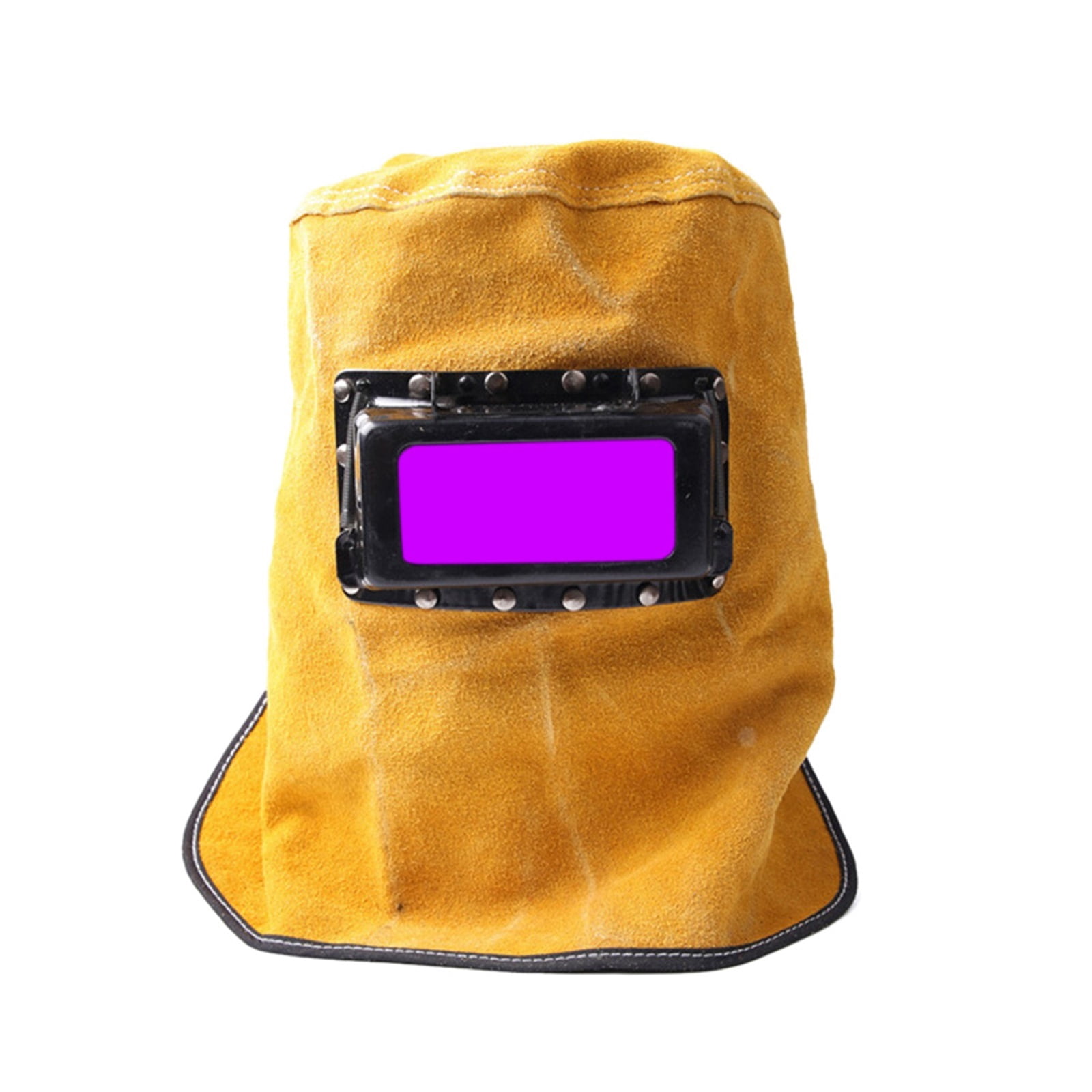 Convenient Welding Helmets Solar Auto Darkening Filter Lens Welder Mask Head-Mounted Yellow Leather Hood Eyes Protection ,Widely Use