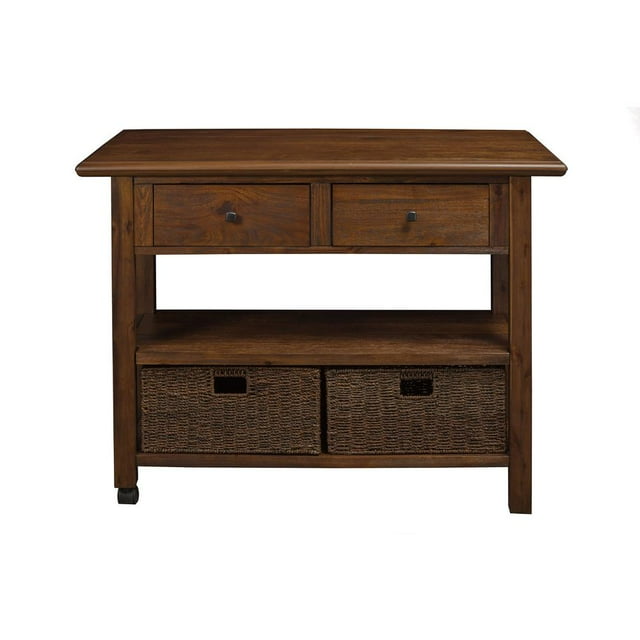Convenient Wooden Kitchen Cart With Storage Drawers Brown - Saltoro Sherpi