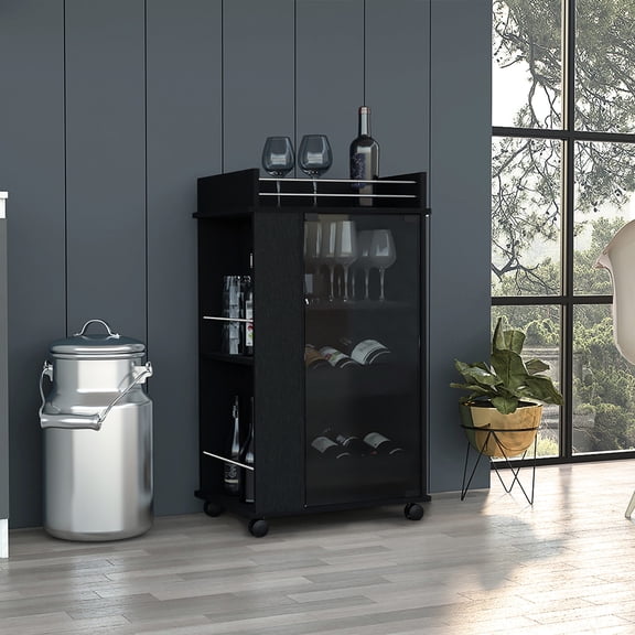 Convenient Workspace on Cart - Mix and Prep Cocktails for Entertainment Gatherings