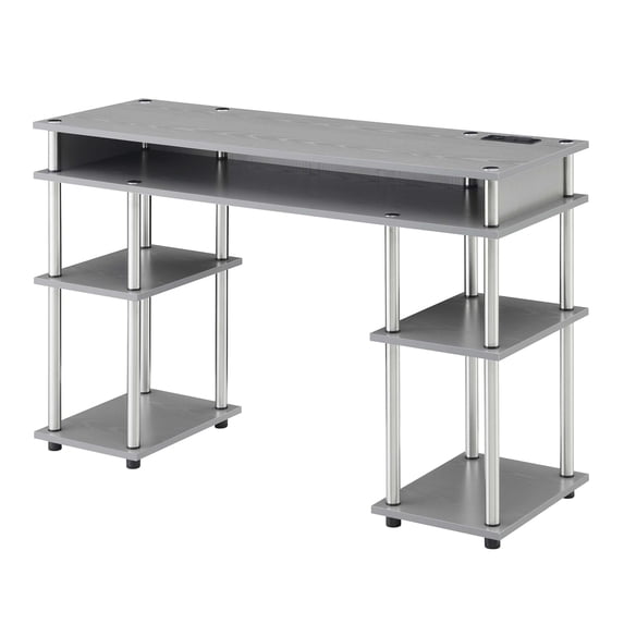 Convenient and Efficient Designs2Go Student Desk with Charging Station and Shelves - No Tools Assembly - Ideal for Workspace or Study Area