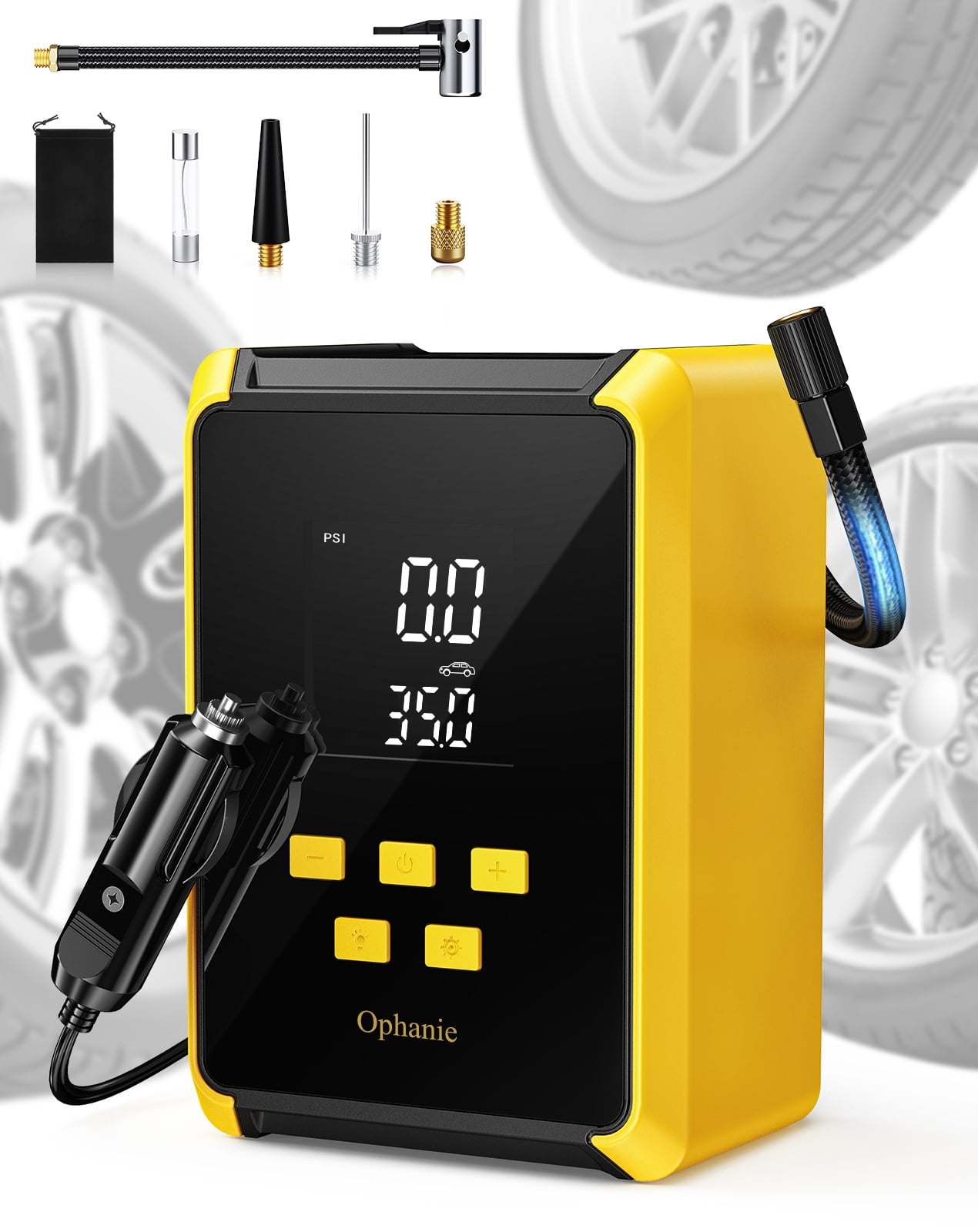 Ophanie 12V DC Tire Inflator - 160 PSI Pressure Ga