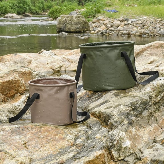 Convenient multifunctional folding bucket, large-capacity retractable vehicle-mounted water storage bucket, strong body, durable and water-proof with ropes on both sides, suitable for multiple scenes