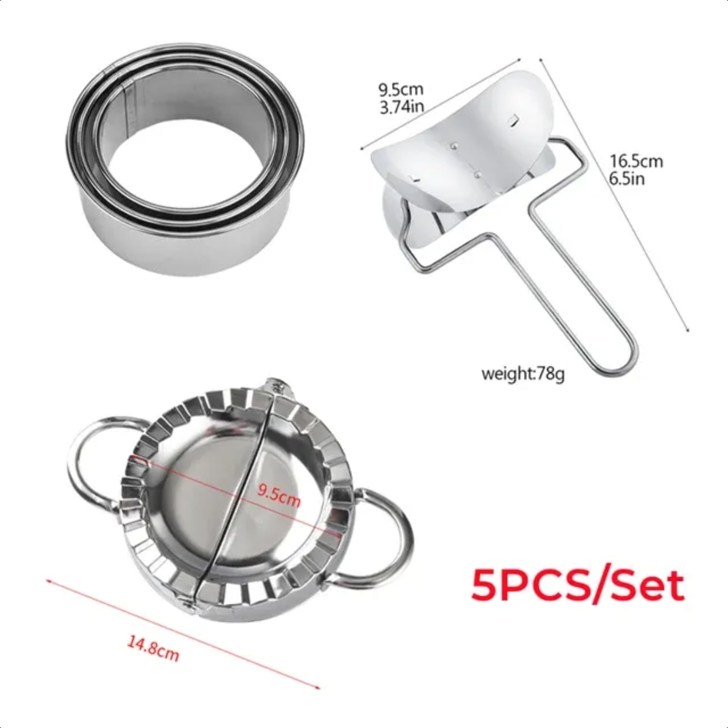 Convenient and versatile stainless steel dumpling mold set Essential