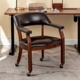thumbnail image 1 of Convenince Concepts Take a Seat Dylan Armchair w/Wheels in Espresso Faux Leather, 1 of 16