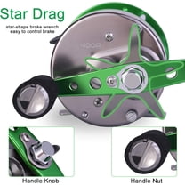 Conventional Reel, Round Baitcasting Fishing Reel for Catfish, Salmon/Steelhead, Striper Bass and Inshore Saltwater Fishing Reel, Reinforced Metal Body