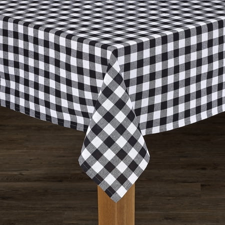 Conventry Black Buffalo Check 100% Cotton Tablecloth 60"X104"