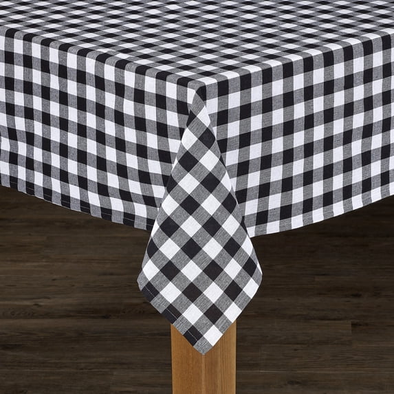 Conventry Black Buffalo Check 100% Cotton Tablecloth 60"X104"