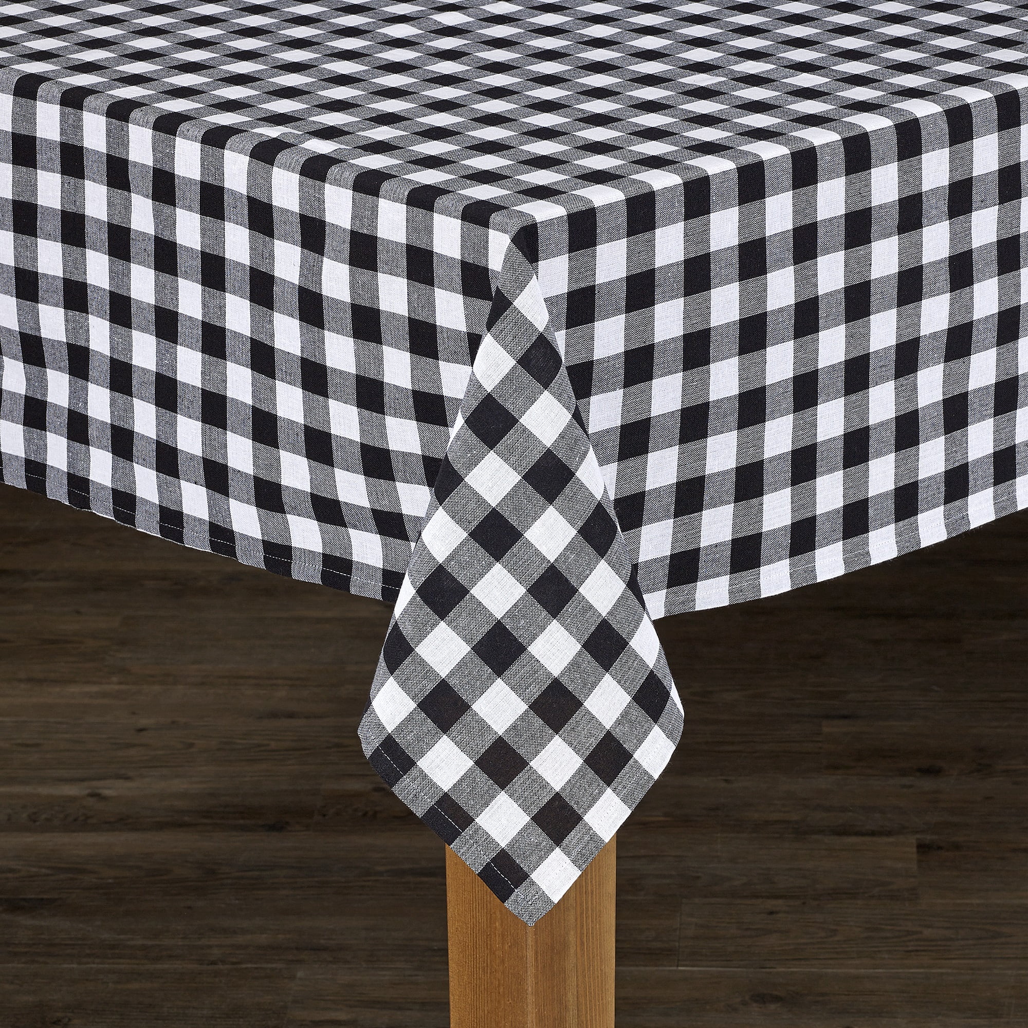 Conventry Black Buffalo Check 100% Cotton Tablecloth 70" Round