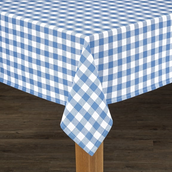 Conventry Navy Buffalo Check 100% Cotton Tablecloth 60"X84"