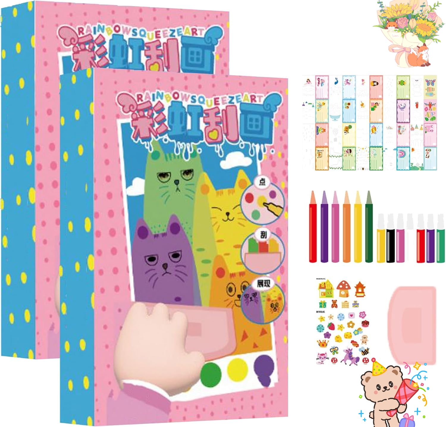 Squeegee Art Kids Paint Kit,diy Rainbow Scratch Art For | Cuotas sin interés