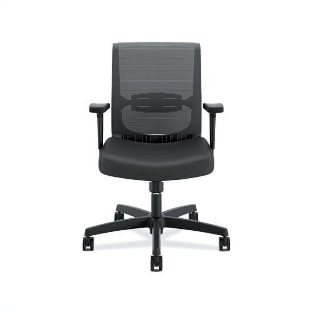 Convergence Mid Back Task Chair with Swivel Tilt Control Supports up to 275 lbs Vinyl Black Seat Back Black Base
