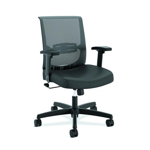 Convergence Swivel-Tilt Adjustable Task Chair, Black