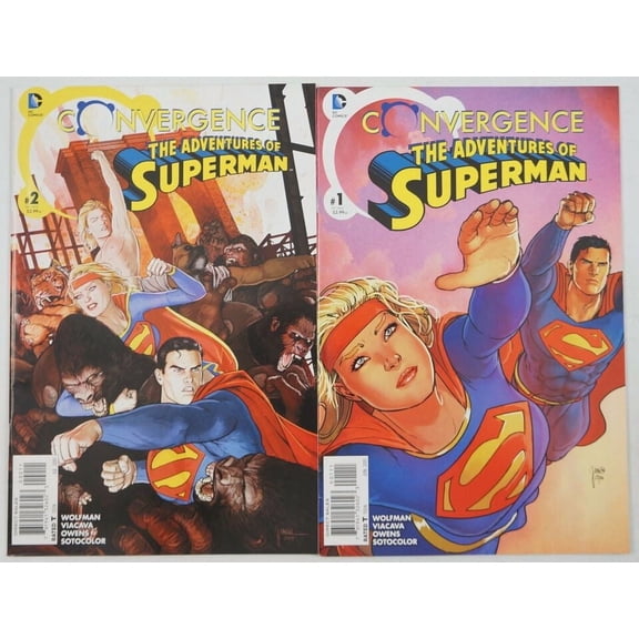 Convergence The Adventures of Superman #1-2 VF/NM complete series ; DC