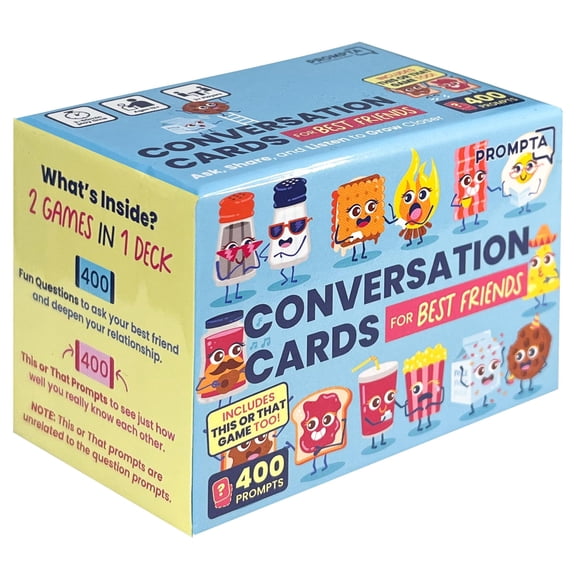 Conversation Cards for Best Friends - 400 BFF Questions and 400 Fun This or That Topics for Adult Best Friends, Teens, or Couples