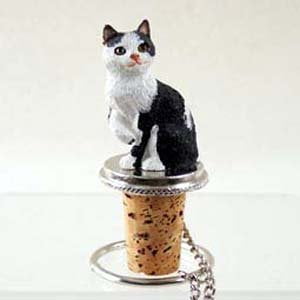 Conversation Concepts Black and White Cat Wine Bottle Stopper