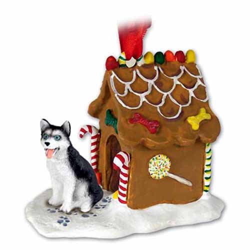 Conversation Concepts Siberian Husky Ginger Bread House Christmas Ornament