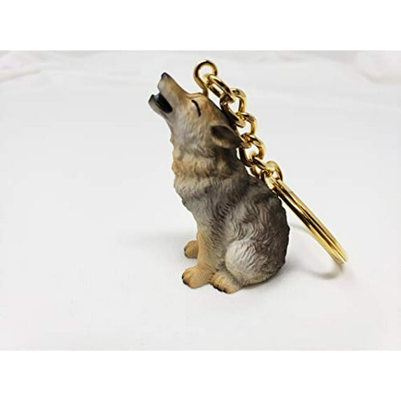 Conversation Concepts Wolf Keychain Gray