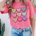 thumbnail image 1 of Conversation Hearts Comfort Colors Valentine Shirt, Cute Heart Candy Valentine Shirt for Women, V-day Anxiety Be Mine XOXO T-Shirt (Colors:Crunchberry; Sizes:L;), 1 of 1