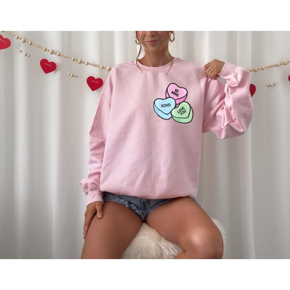 Conversation Hearts Sweater, Candy Hearts, Valentines Day Shirt, Valentines Conversation Heart, Retro Style V-Day, Fun Cute Crewneck All Size S-5Xl