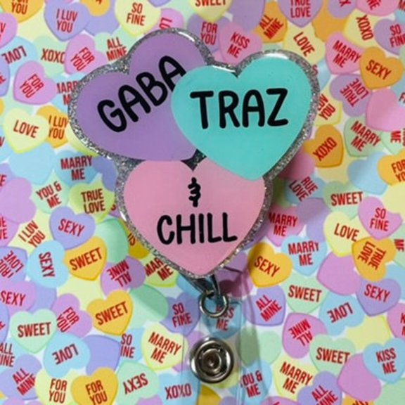 Conversation Hearts Veterinary Humor Valentines Badge Reel