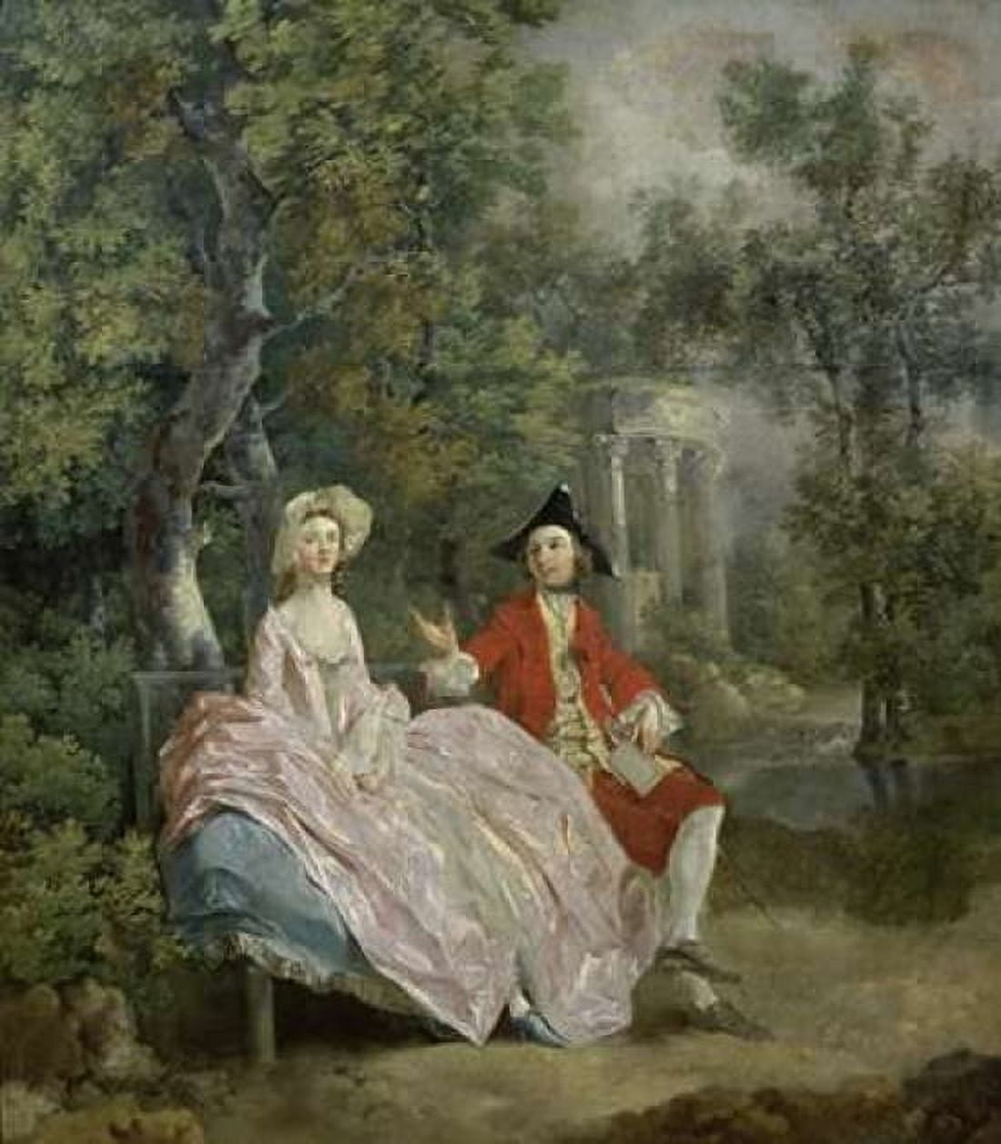 Conversation In a Park Canvas Art - Thomas Gainsborough (24 x 24)