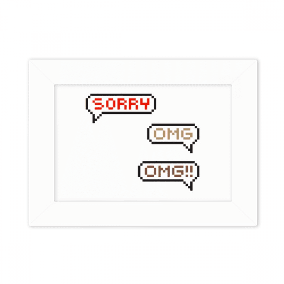 Conversation Surprise Reply Chat Photo Mount Frame Picture Art Painting Desktop 5x7 inch