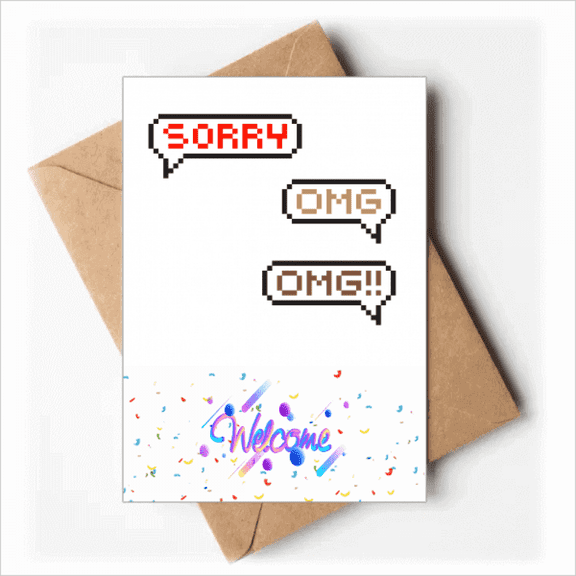 Conversation Surprise Reply Chat Welcome Back Greeting Cards Envelopes Blank
