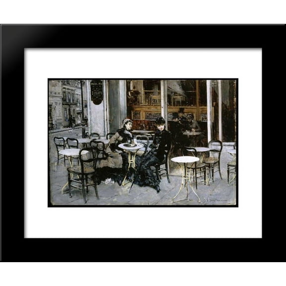 Conversation at the Cafe 20x24 Framed Art Print by Giovanni Boldini