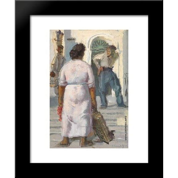 Conversation in Capri 20x24 Framed Art Print by Alexandre Jacovleff